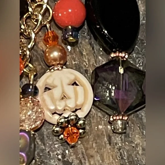 ORIGINAL Pumpkin Candy Corn Alien Skull Handbag Jewelry Halloween Bag Charm NEW - Picture 9 of 13